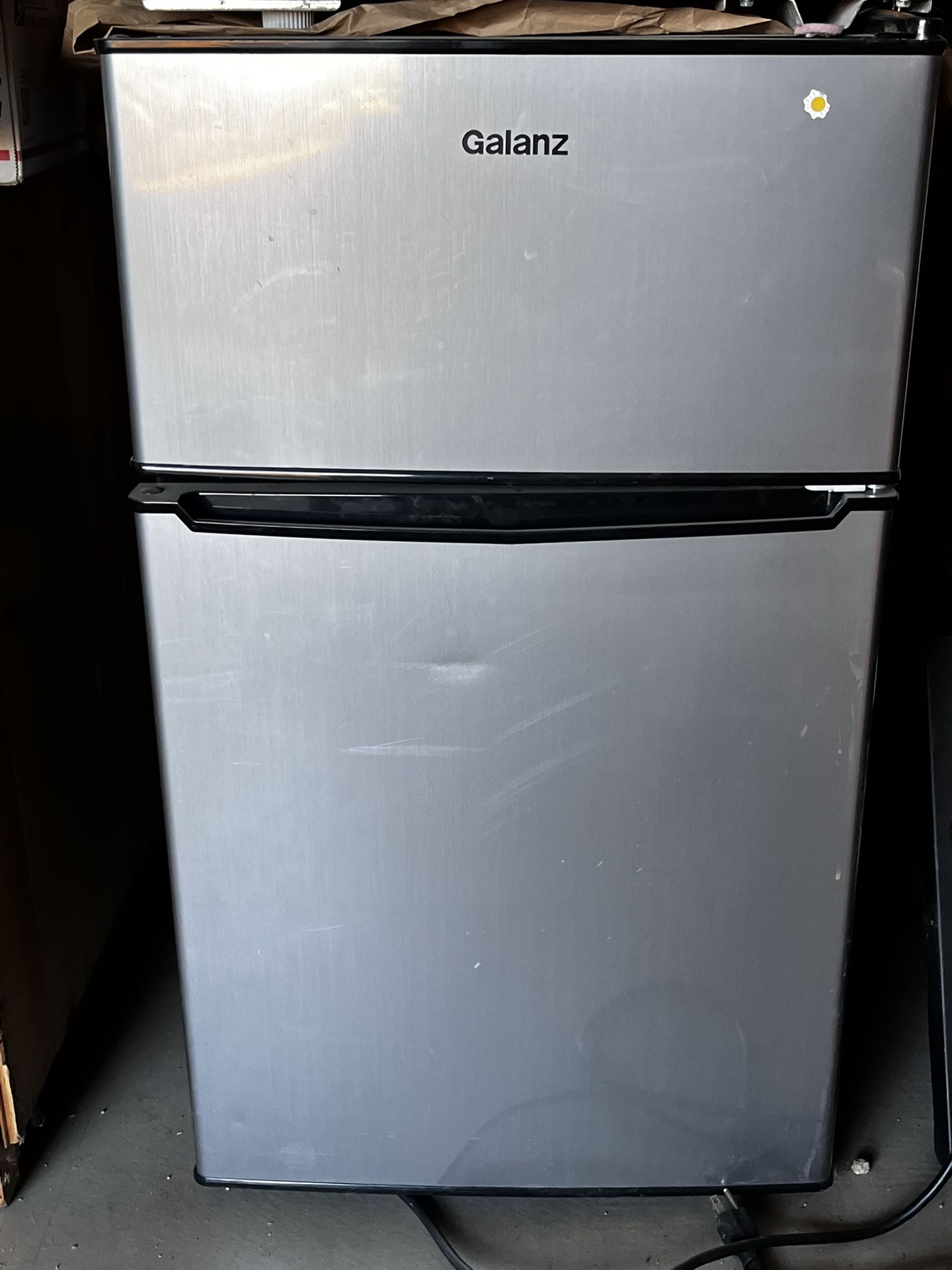 Galanz 3.1 Cu Ft Mini Fridge with Freezer – Stainless Steel, Energy Star, Two-Door Compact Refrigerator