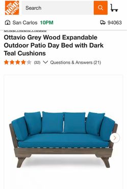 White wood expandable outdoor patio day bed