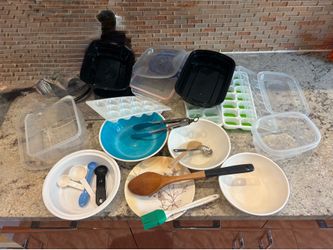 Kitchenware bundle - plates, bowls, ice cube trays, measuring spoons, tongs, spatulas, etc. #kitchen #bundle