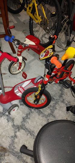 Little boy's bikes and scooter