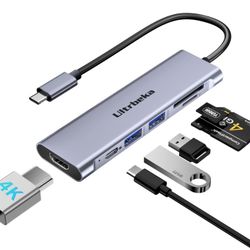 USB C Hub, 7in1 USBC Hub, 4K HDMI Multiport Adapter