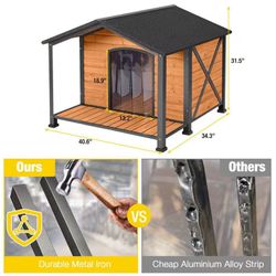 🥨Aivituvin-AIR88  Waterproof Dog House with Anti-Chewing Metal Frame|Large Porch - Large-AIR88 
