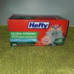 Hefty 50 Trash Bags 13gallons Clean Burts Scent 
