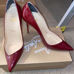 Christian Louboutin Red Completa 100 Patent Heels Pumps