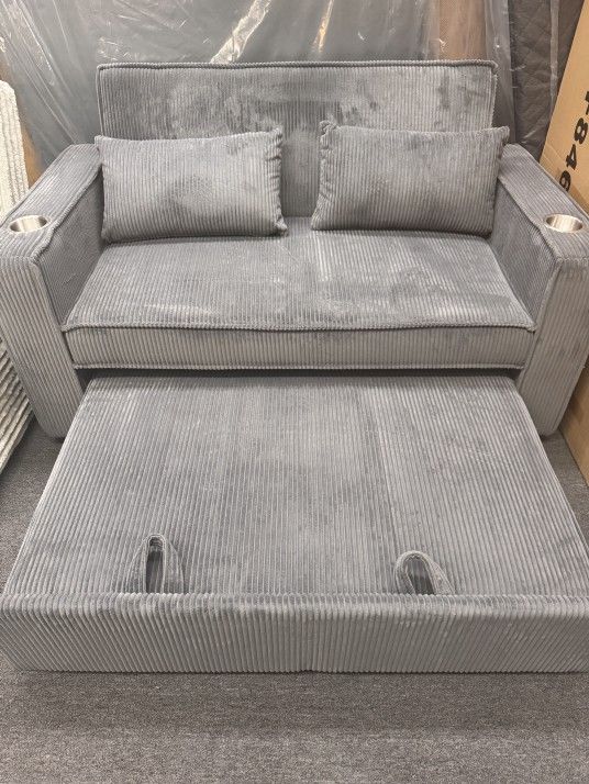 SALE💥Dark Gray Convertible Sleeper Sofa