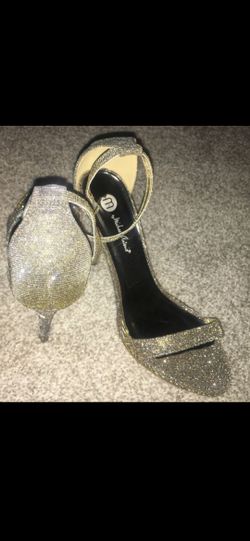 Gold sparkly heels