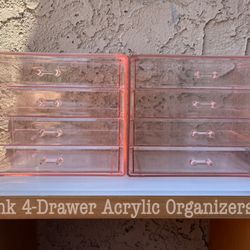 Pink 4-Drawer Acrylic Organizers (stackable) 