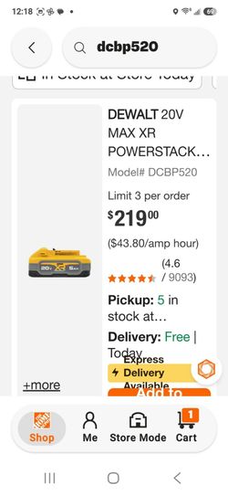 DEWALT 20V MAX XR POWERSTACK 5Ah Battery DCBP520