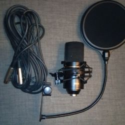 Mic & Shock Mount & Pop Screen, Monoprice 600800 Cardioid Condenser 
