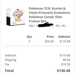Pokémon Center Prismatic Evolution ETB