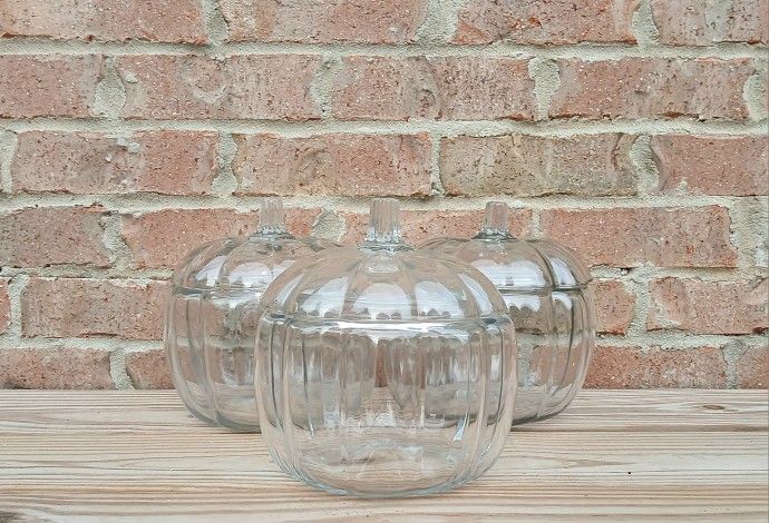 Glass Pumpkin Candy/Cookie Jars/Lids