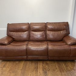 Brown Leather Recliner Sofa 