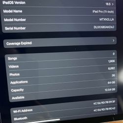 Apple iPad Pro (11in, Wi-Fi, 64GB)- Space Grey A12 Bionic Chip