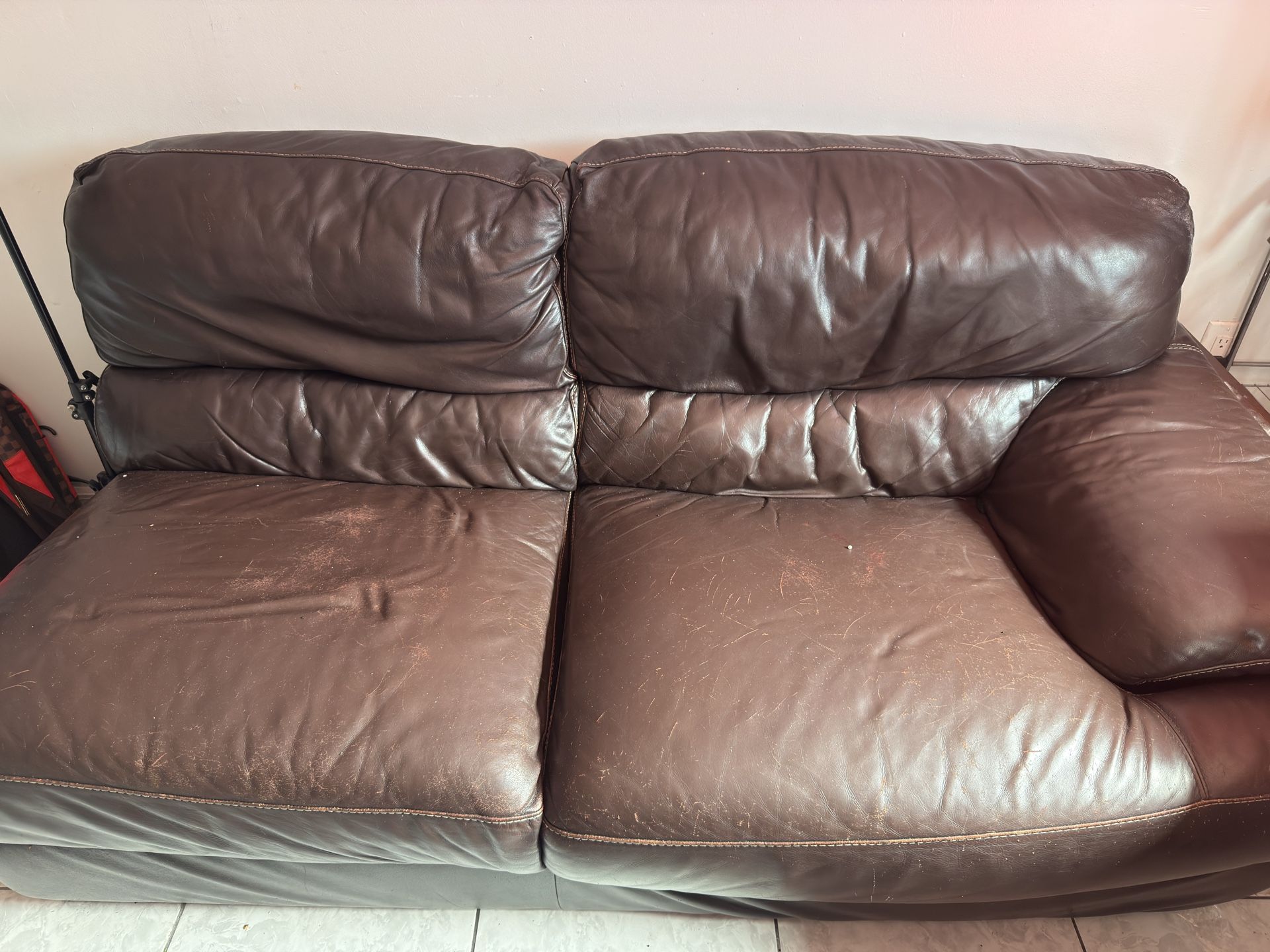 Leather Sofa & Chairs