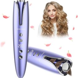 Wizchark Automatic Curling Iron – Cordless Rotating Hair Curlers – Ceramic 1 Inc