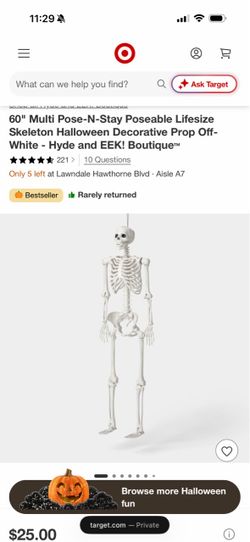 Poseable Lifesize skeleton