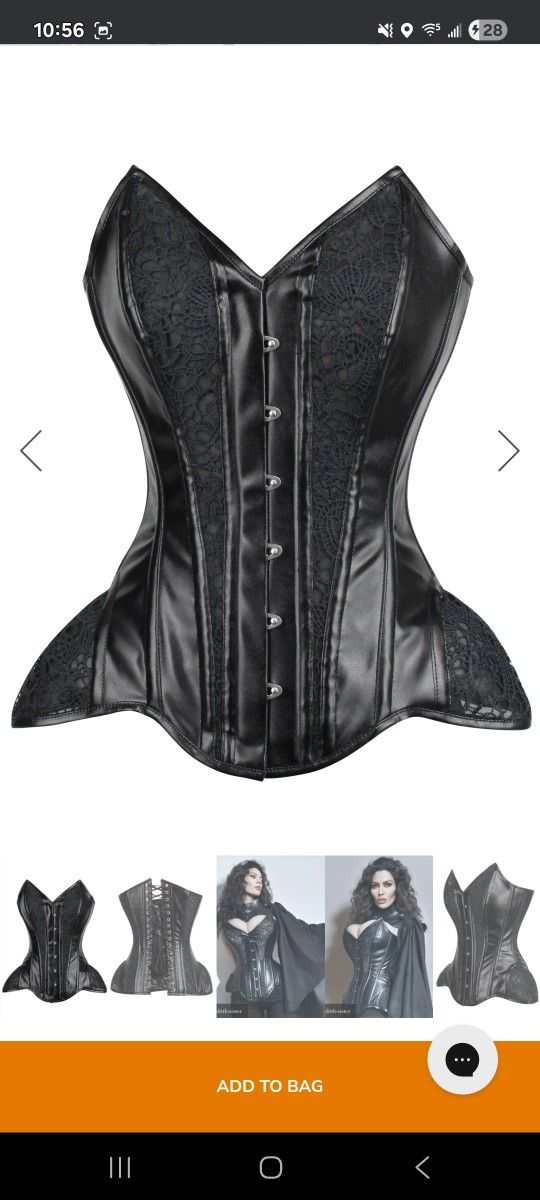 Black PVC & Lace Corset