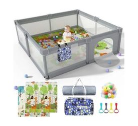 NEW 79" x 71" Playpen Play Yard with Mat Extra Large New, Open Box