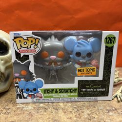 Funko Pop Hot Topic The Simpsons Itchy and Scratchy 2 Pack Vinyl Figures 1267