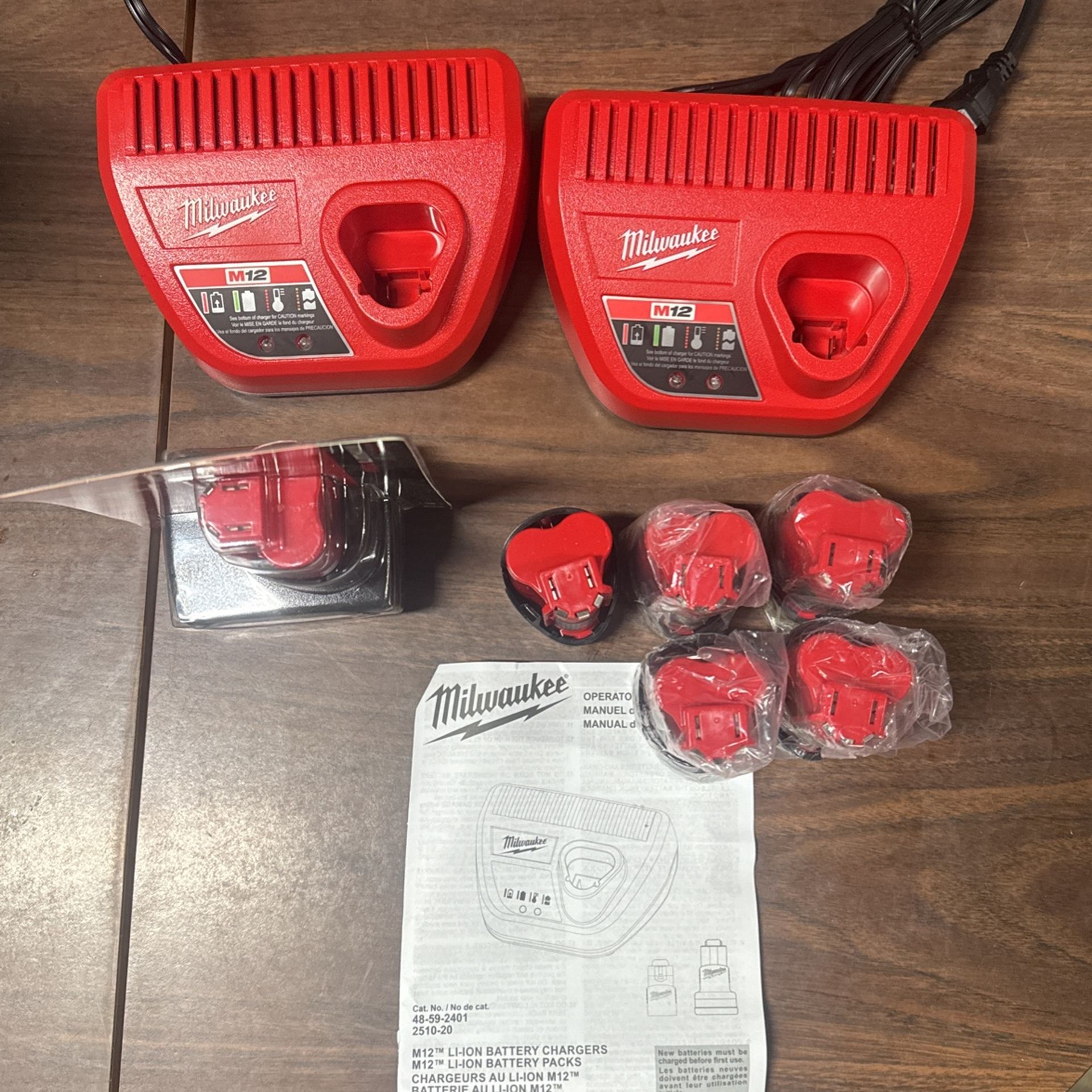 Milwaukee M12 Batteries And Charger