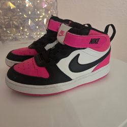 Nike Court Borough Mid – Size 10C Pink/Black/White