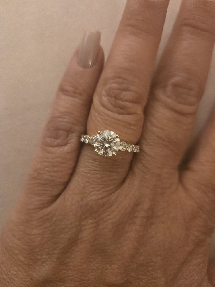 Lab DIAMOND WITH A GIA certificate 2 Ctw, 14k Yellow Golf, SIZE 6