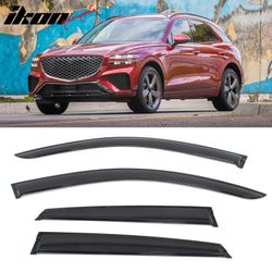 Fits 2022-2026 Genesis GV70 & Electrified Window Visors Vent Rain Sun Guards Tape-On