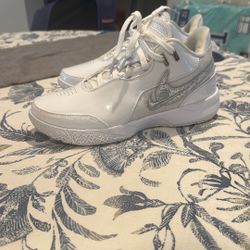 Nike Zoom LeBron NXXT Gen AMPD Triple White Men’s Size 7.5 Sneakers 