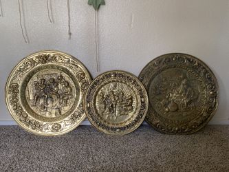 Vintage Brass Wall Plates England