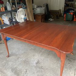 Wood Dining Room Table With Two Leafs