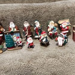 Hallmark lot of 11 Santa Christmas ornament Chimney Polar bear  Raccoon