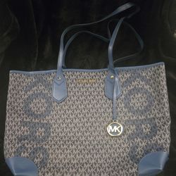 Large Blue Michael Kors Tote Bag
