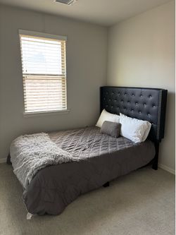 Black Queen Size Bed Frame & Mattress