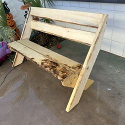 WOODEN BENCH & TABLE