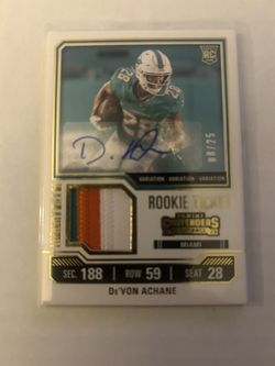 Devon Achane Gold Rookie Autograph Rare Ssp /25