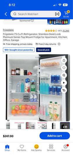 New Frigidaire top freezer and refrigerator 200. Firm