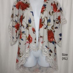 Floral Kimono Cardigan Plus Size (XL) $10