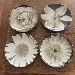 Lea Murphy 4 Floral Plates - Whiney Dog Studios 