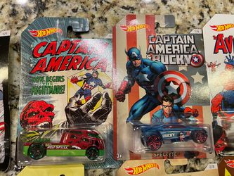 2015 Hot Wheels Captain America Complete Set of 8 With 3 0f The 7 2017 Wal-Mart Exclusive Avengers Set Thumbnail