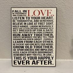 Inspirational Love Quote Wall Decor - Black and Red
