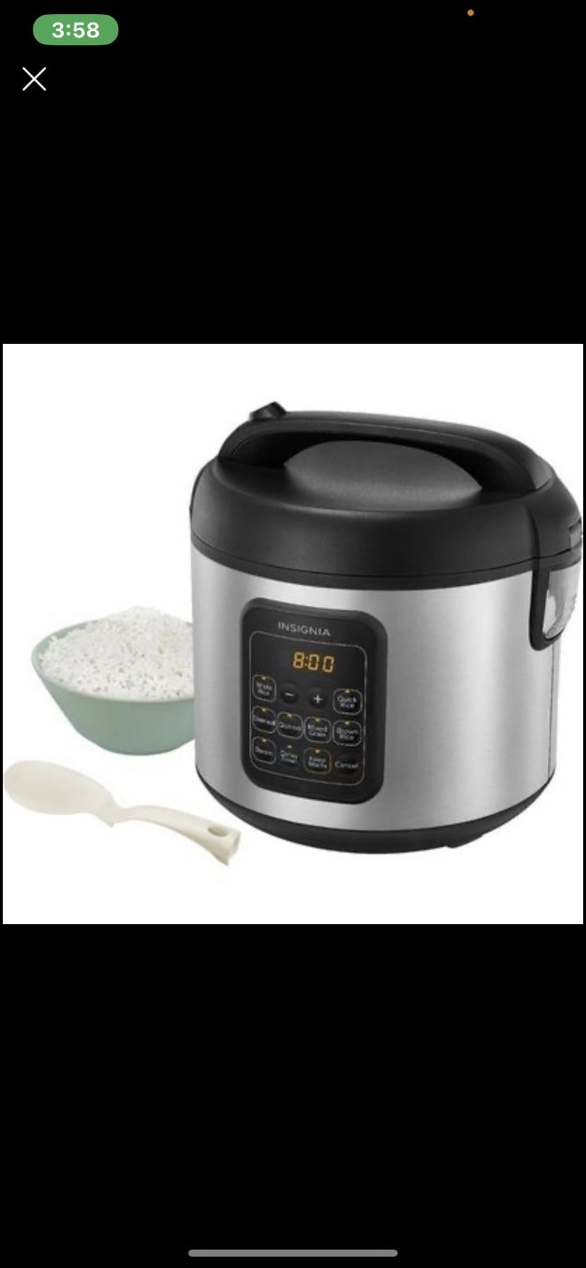 Insignia 20Cup Rice Cooker and Steamer Stainless Steel for Sale in Garden City, MI OfferUp