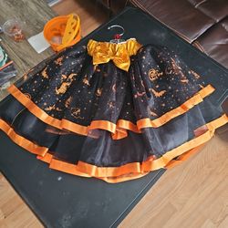 Halloween Pumpkin Skirt Foe Girls Size 5/6