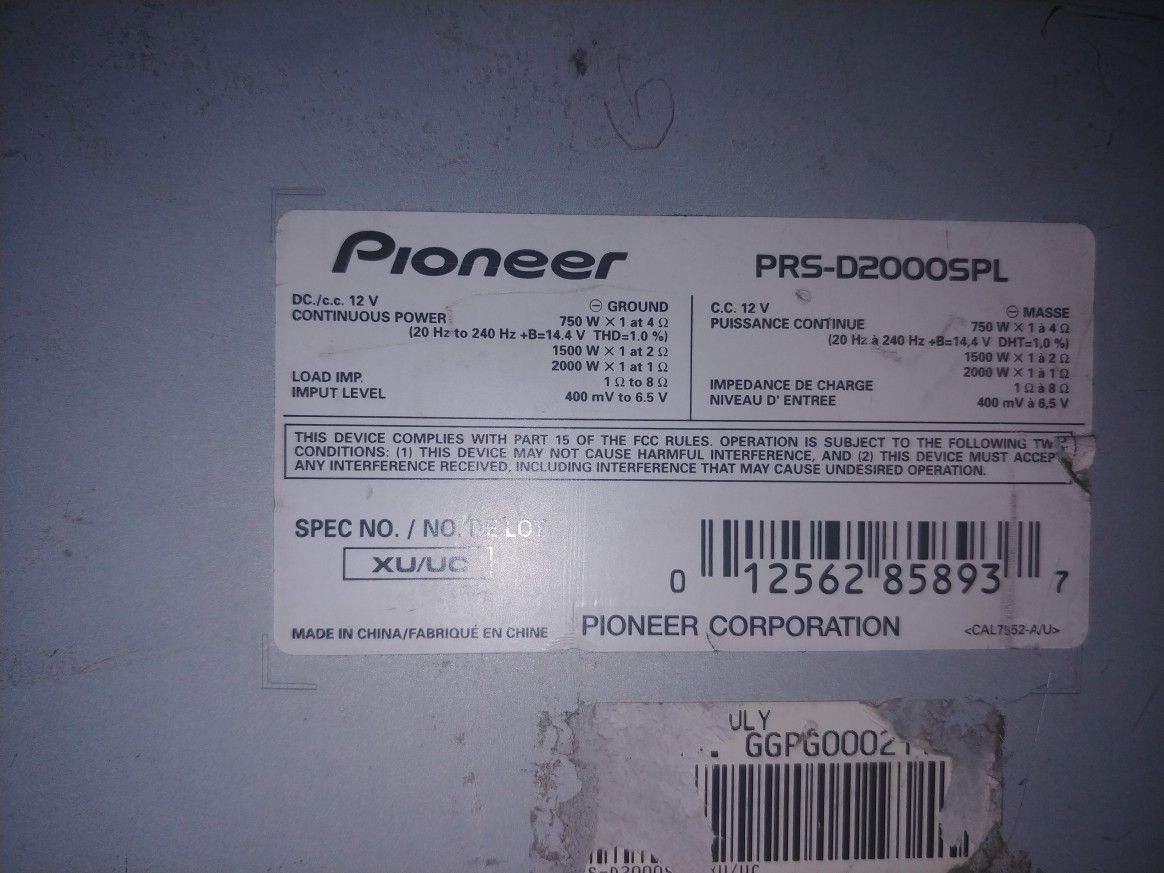 Pioneer SPL 2000