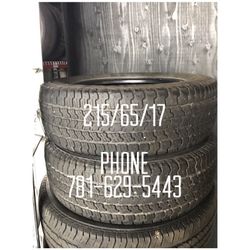 Used Tire For Sale 215/65/17 $45 each free mounting and Balancing