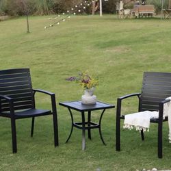 Vicllax Patio Metal Side Table, Outdoor/Indoor Small End Table