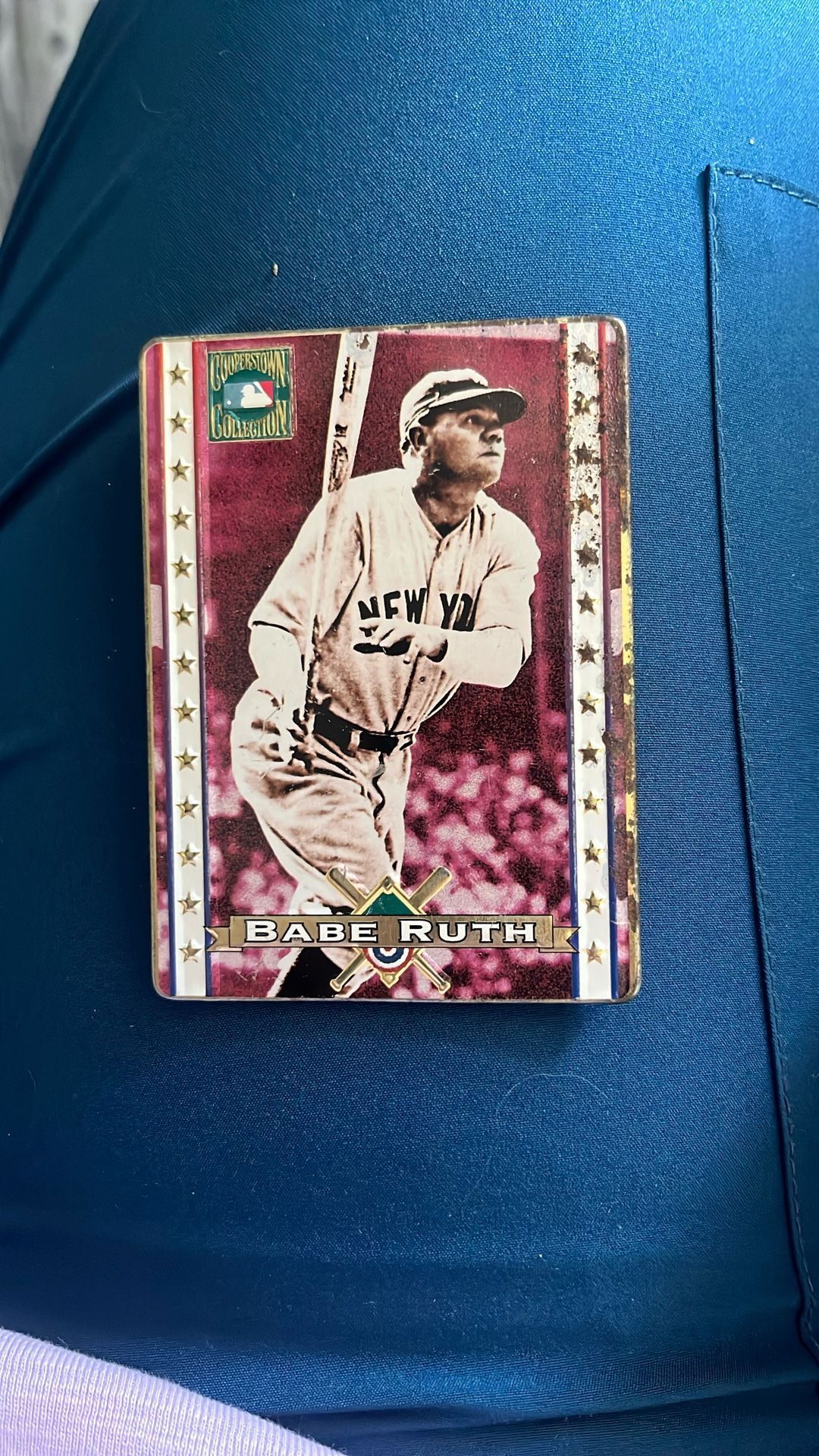 Metal Babe Ruth Baseball Card