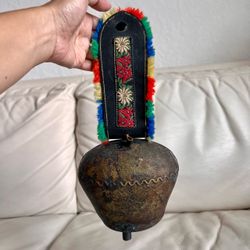 Vintage Swiss Large Cow Bell Hand Forged Iron