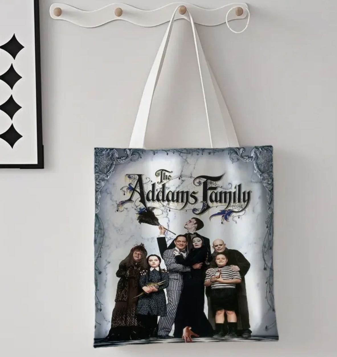 The Addams Family Tote Bag Reusable 14”x16”NEW Shoulder Bag Halloween Horror Wednesday Movie (FIRM)