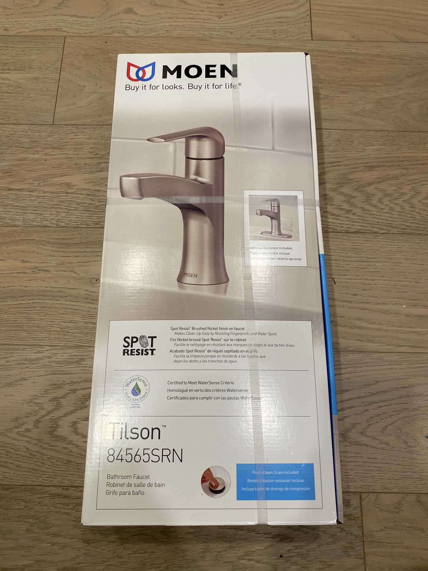 Moen Tilson Single Handle Bathroom Faucet in Brushed Nickel