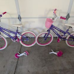 Free - Two 18 Inch Bikes With Training Wheels 